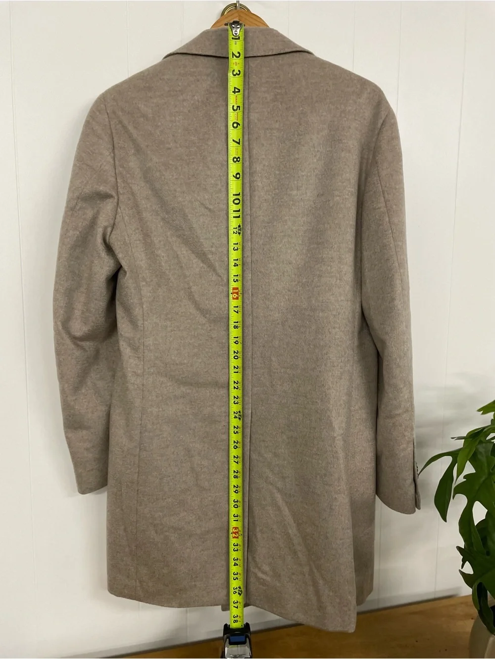 100% Cashmere 40R Carlo Barbera Suitsupply Vencinza Long Jacket in Light Taupe